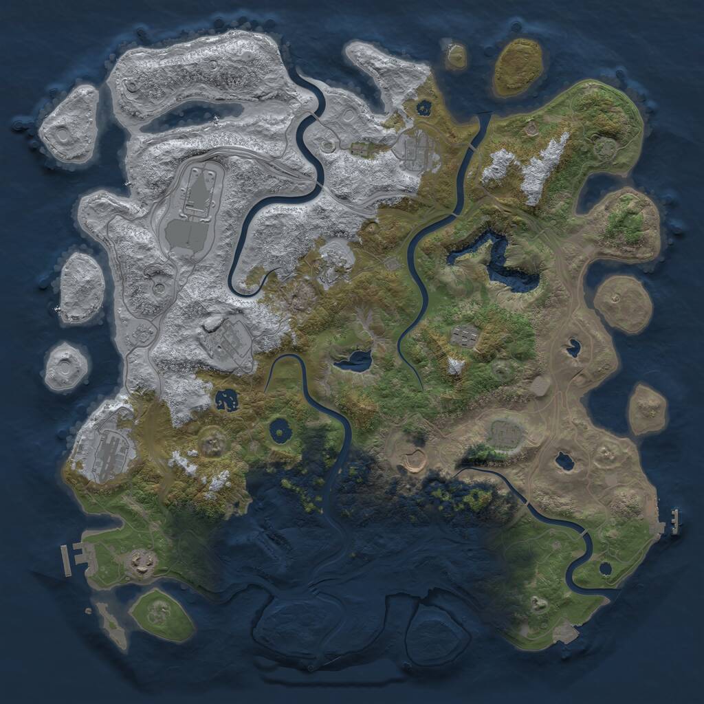 Rust Map: Procedural Map, Size: 4500, Seed: 899025682, 16 Monuments