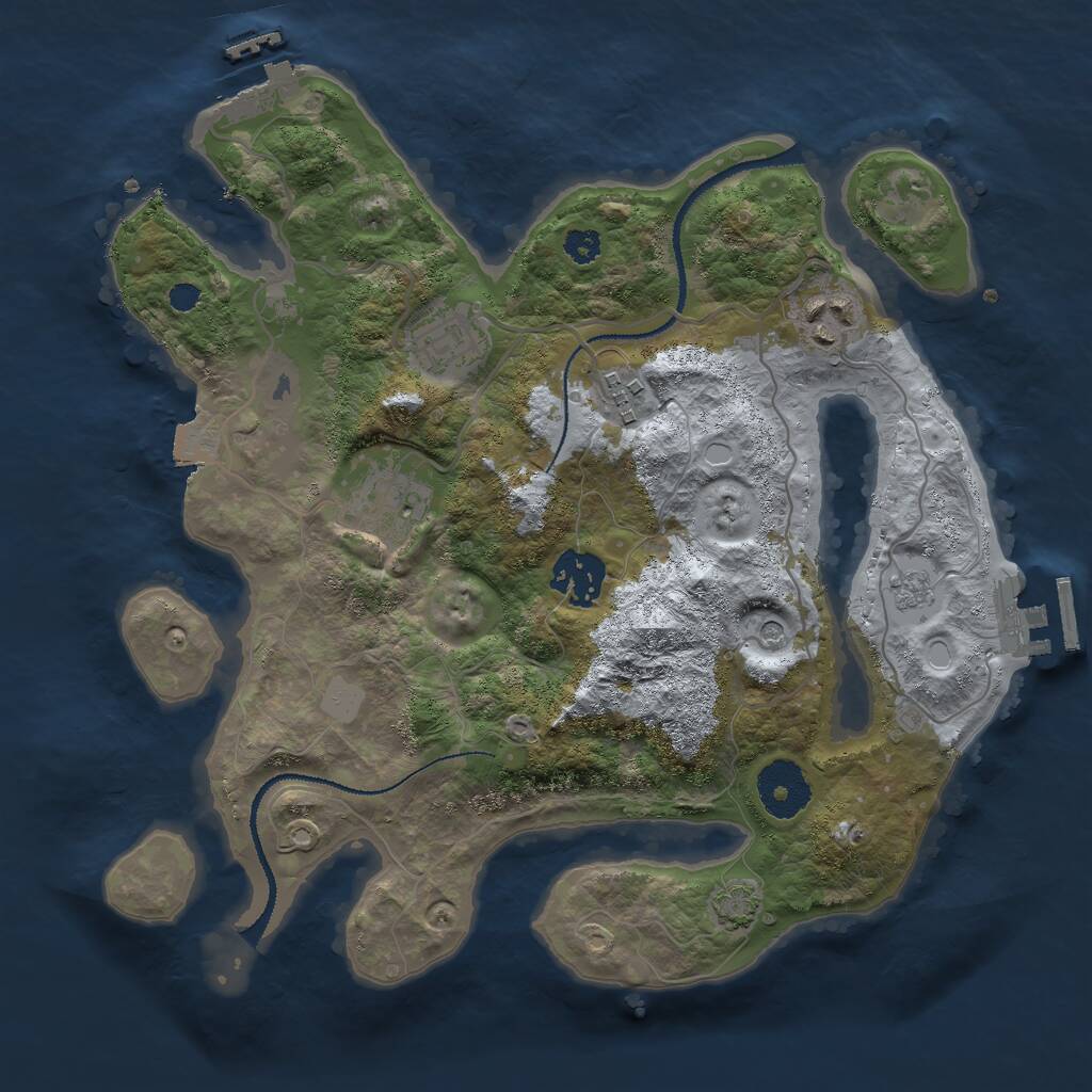 Rust Map: Procedural Map, Size: 3000, Seed: 207066, 11 Monuments