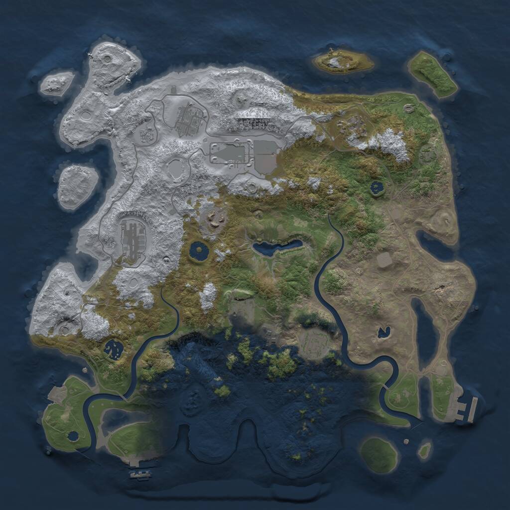Rust Map: Procedural Map, Size: 4000, Seed: 1357924680, 15 Monuments