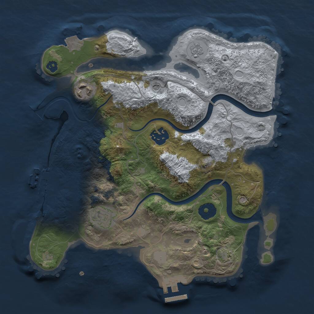 Rust Map: Procedural Map, Size: 2800, Seed: 910166913, 9 Monuments