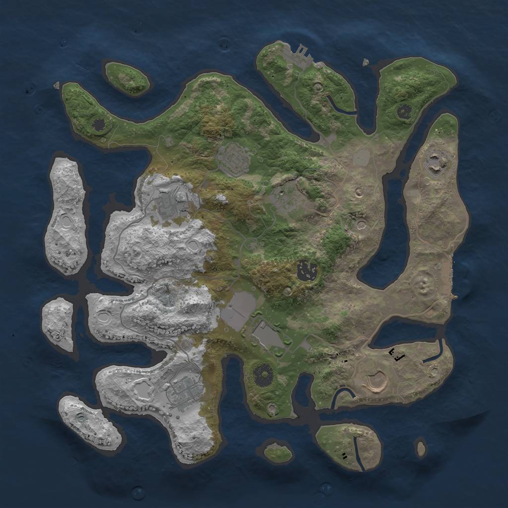 Rust Map: Procedural Map, Size: 3500, Seed: 9122021, 16 Monuments