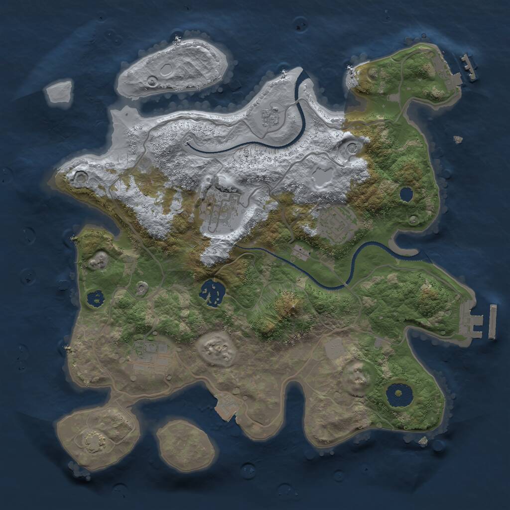 Rust Map: Procedural Map, Size: 3000, Seed: 620318, 10 Monuments