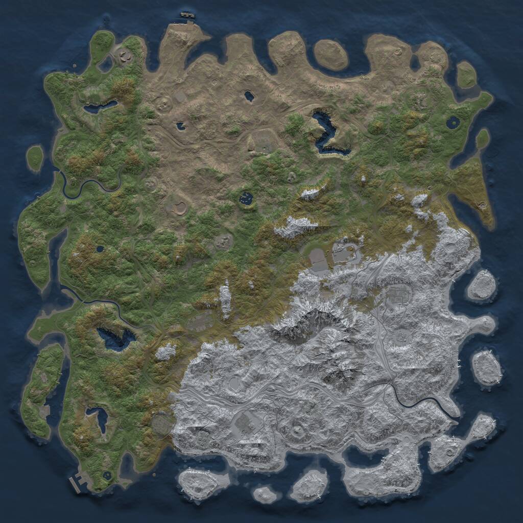 Rust Map: Procedural Map, Size: 6000, Seed: 58878822, 17 Monuments