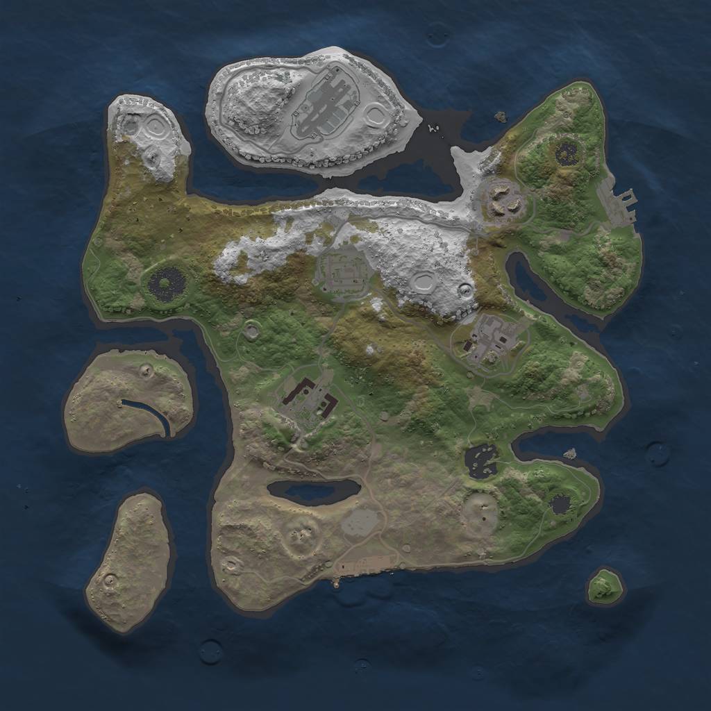 Rust Map: Procedural Map, Size: 3000, Seed: 287305, 13 Monuments