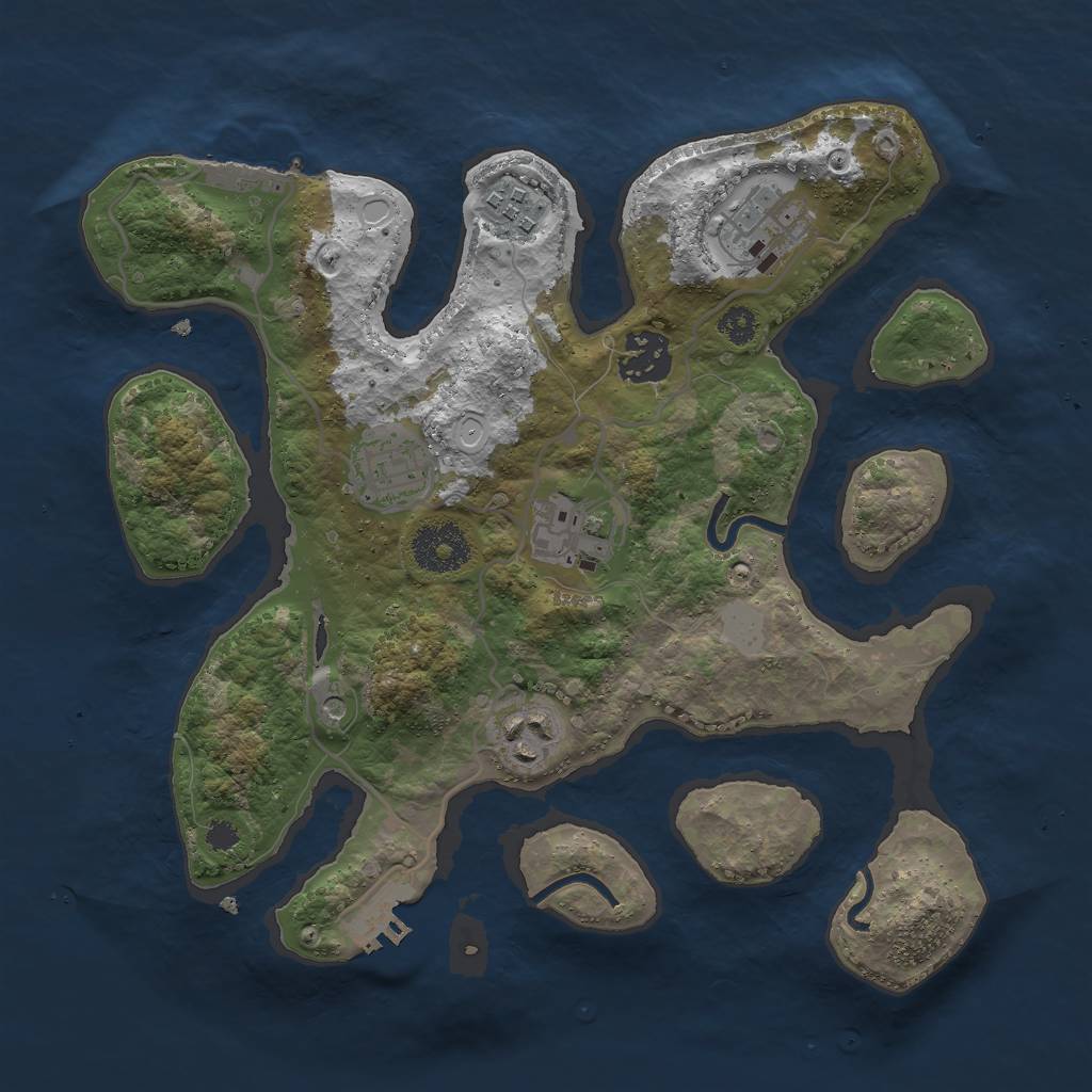 Rust Map: Procedural Map, Size: 3000, Seed: 794198, 14 Monuments
