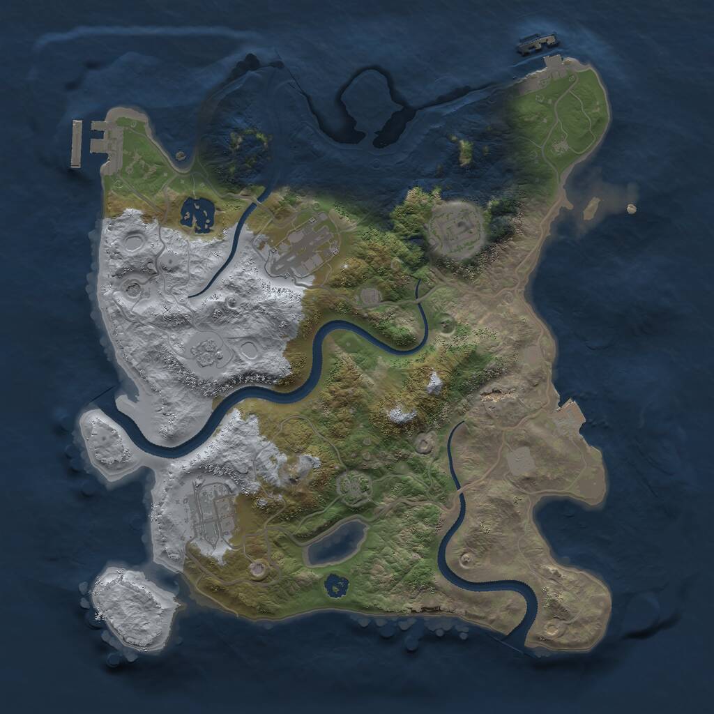 Rust Map: Procedural Map, Size: 3000, Seed: 969521704, 10 Monuments