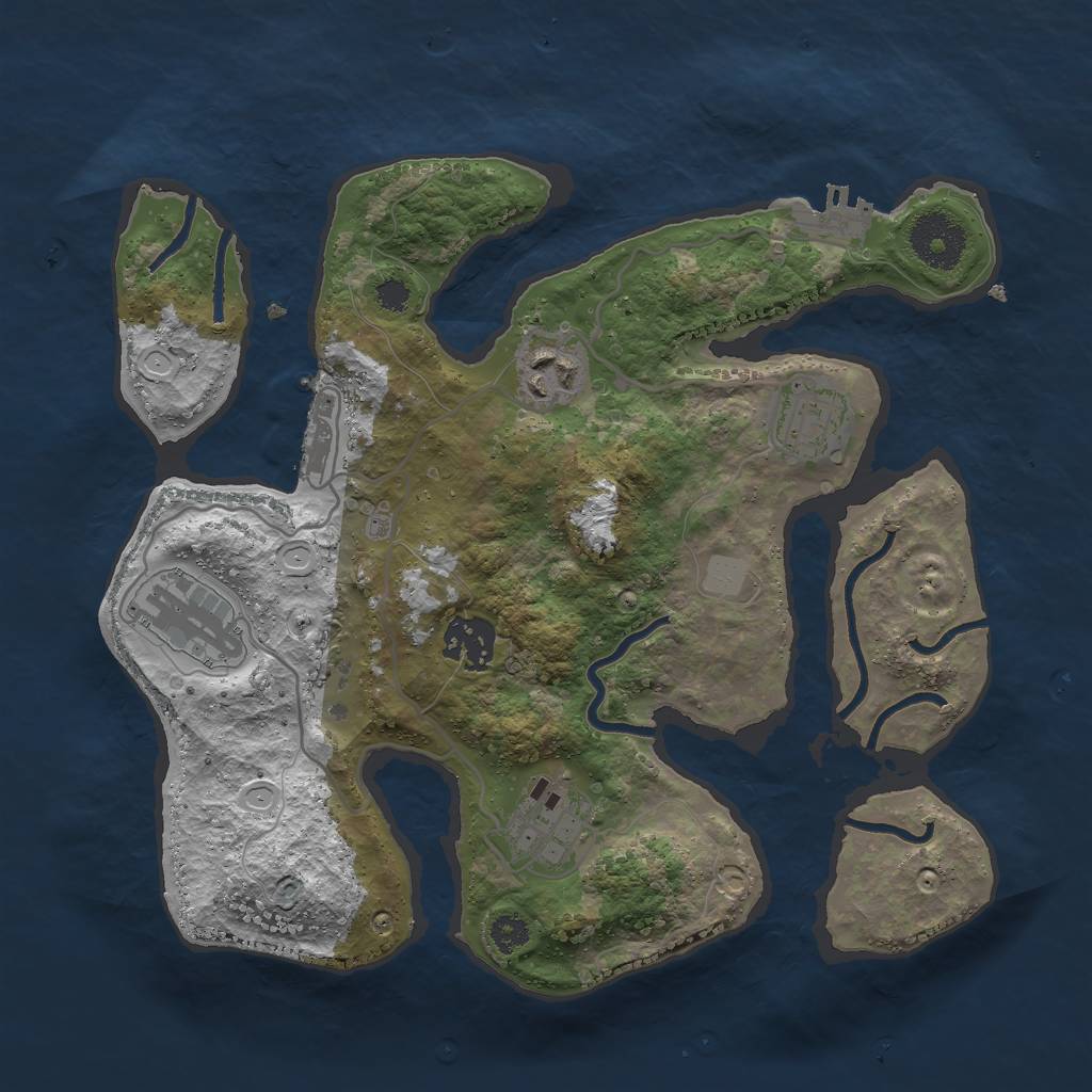 Rust Map: Procedural Map, Size: 3000, Seed: 959730, 12 Monuments