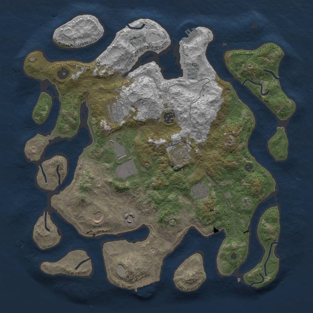 Rust Map: Procedural Map, Size: 4000, Seed: 19855, 16 Monuments
