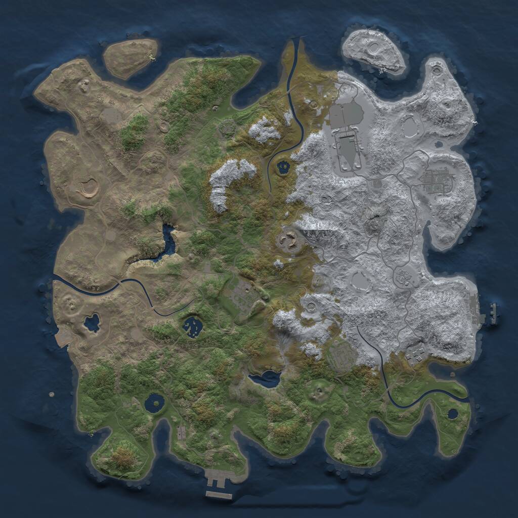 Rust Map: Procedural Map, Size: 4002, Seed: 4002, 14 Monuments