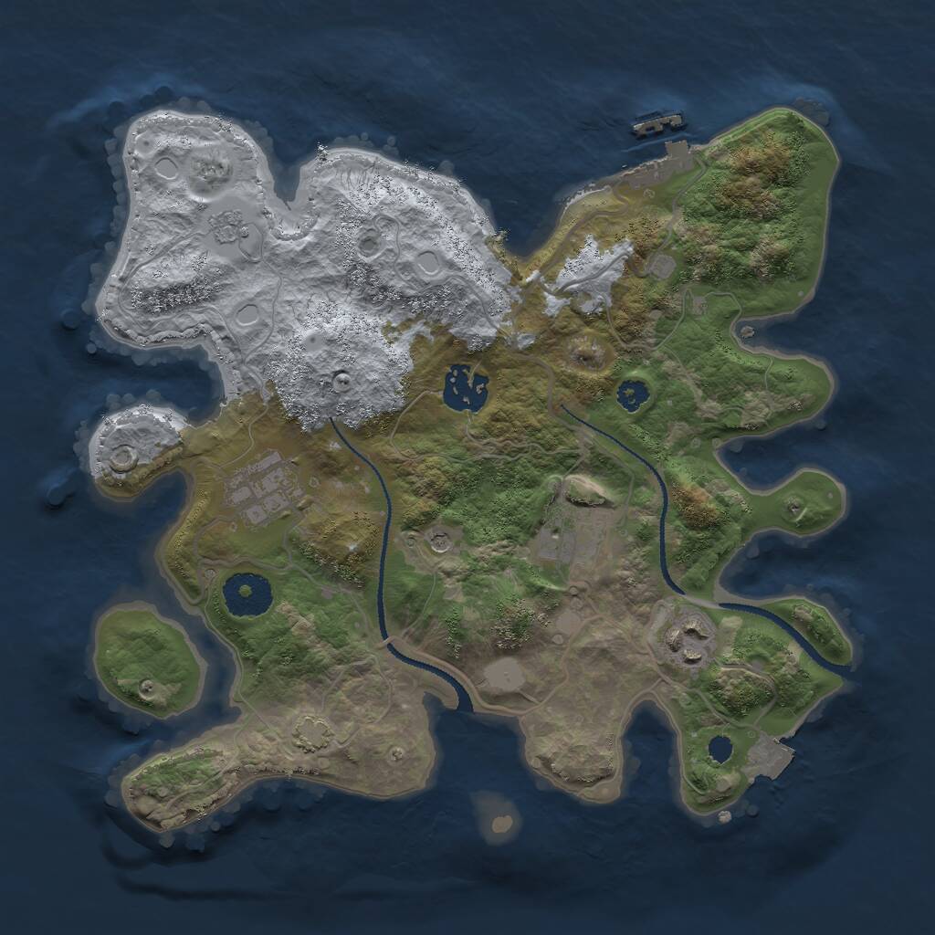 Rust Map: Procedural Map, Size: 3000, Seed: 542087, 9 Monuments