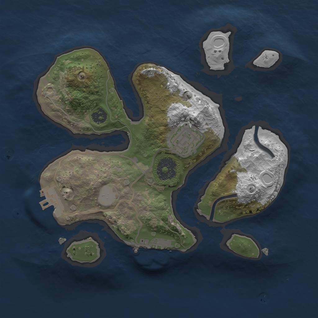Rust Map: Procedural Map, Size: 2200, Seed: 1234567890, 8 Monuments