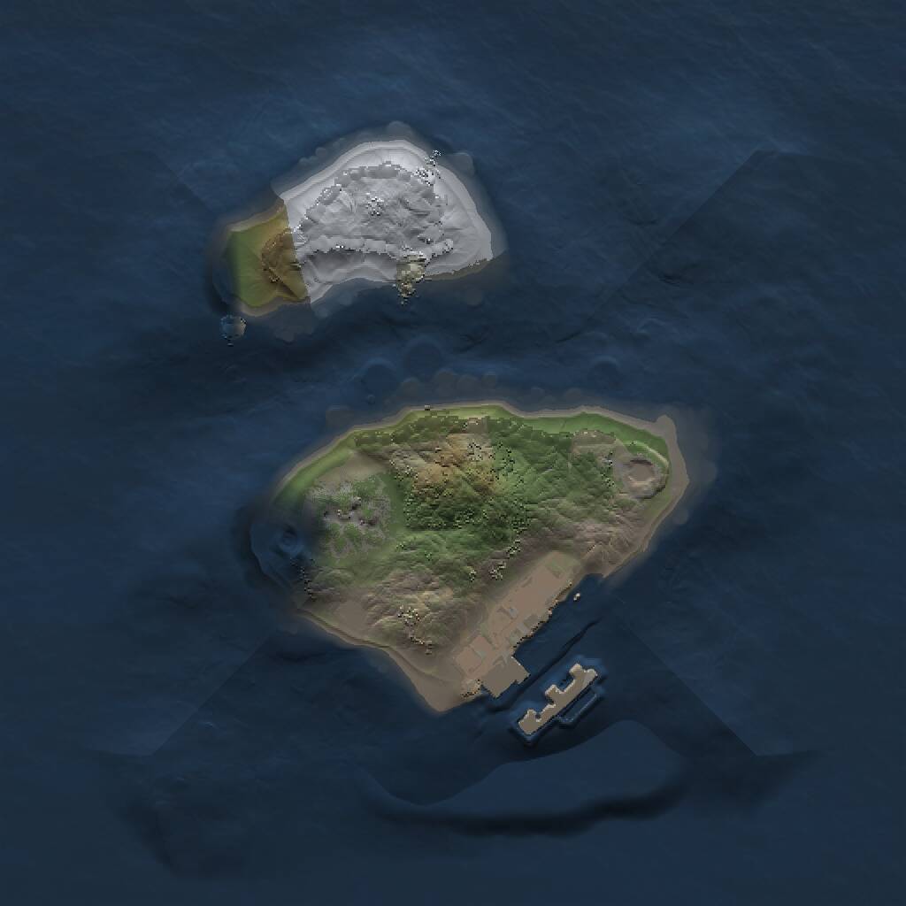 Rust Map: Procedural Map, Size: 1500, Seed: 71237, 2 Monuments