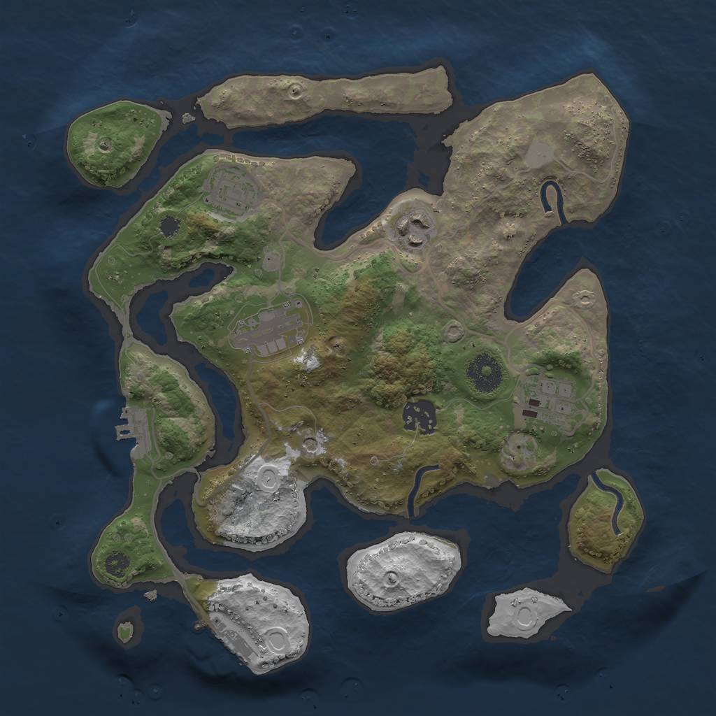 Rust Map: Procedural Map, Size: 3000, Seed: 40985737, 13 Monuments