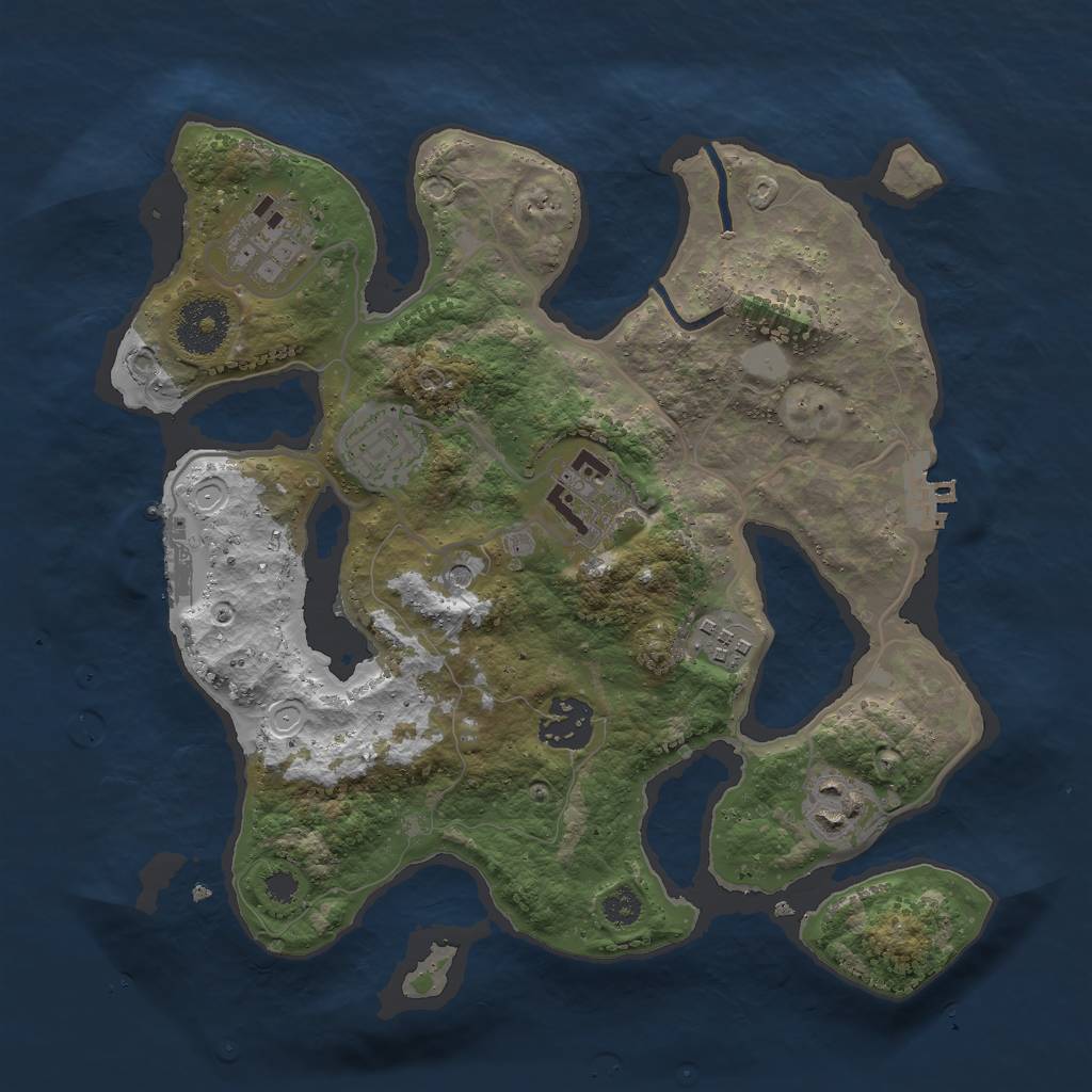 Rust Map: Procedural Map, Size: 3000, Seed: 252805, 14 Monuments