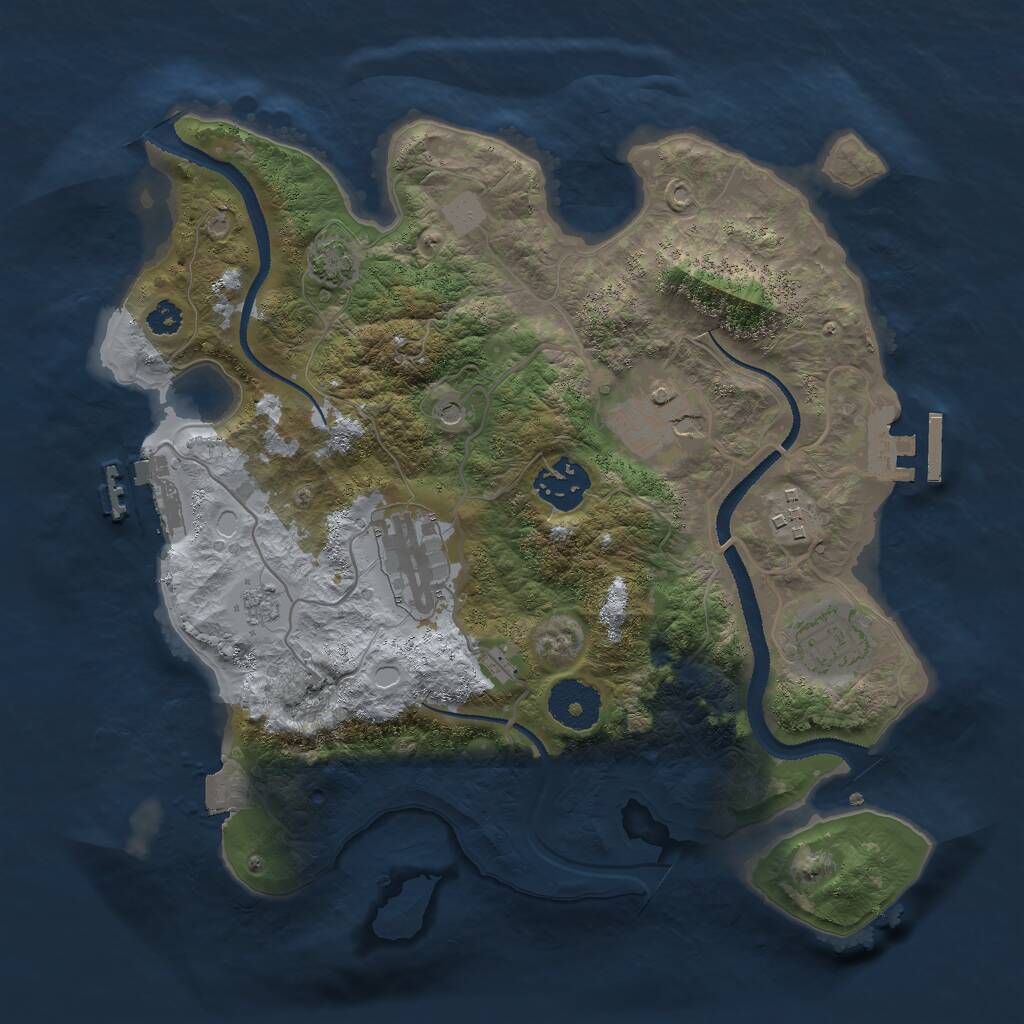 Rust Map: Procedural Map, Size: 3000, Seed: 252805, 11 Monuments
