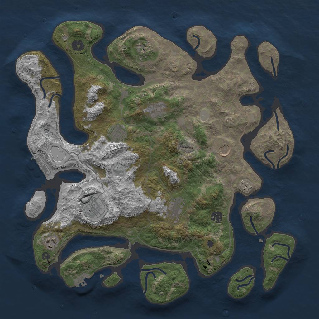 Rust Map: Procedural Map, Size: 4000, Seed: 1641385742, 17 Monuments