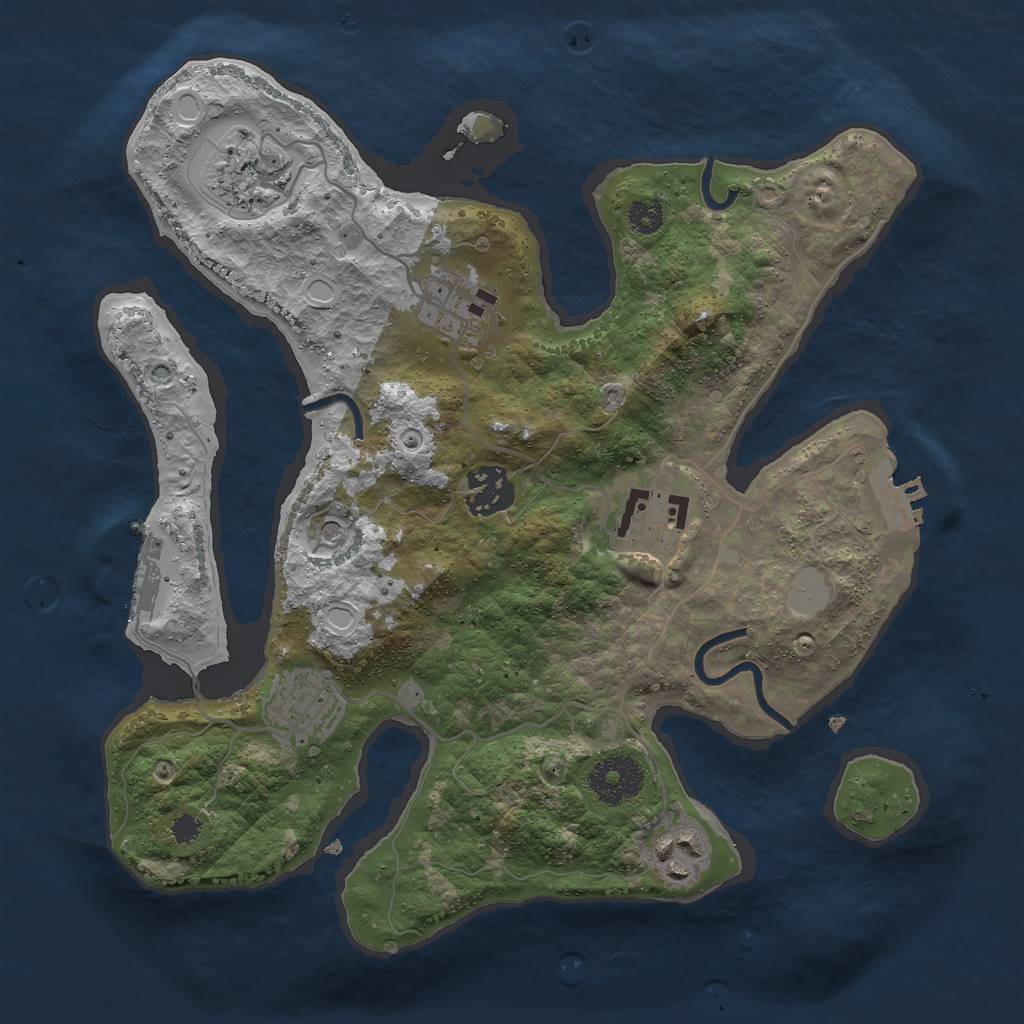 Rust Map: Procedural Map, Size: 3000, Seed: 914728, 14 Monuments