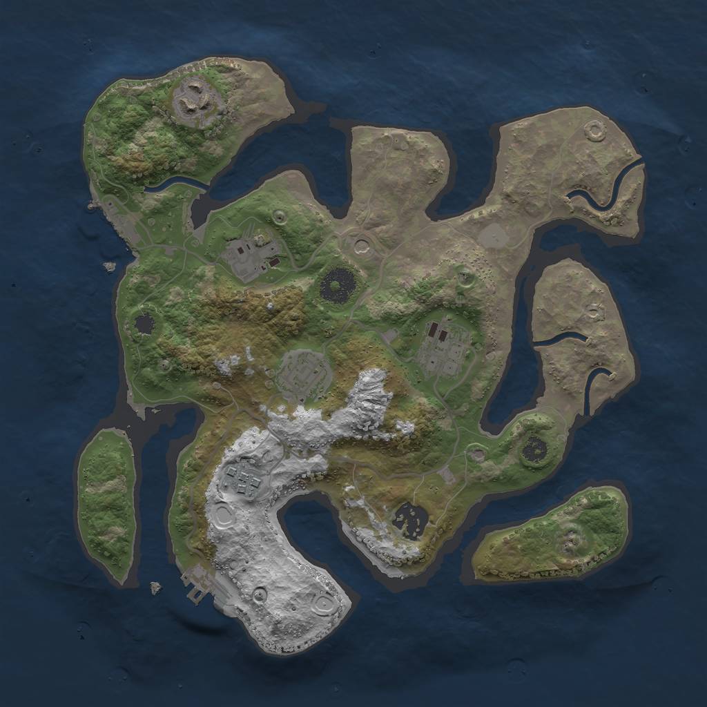 Rust Map: Procedural Map, Size: 3000, Seed: 97768896, 14 Monuments
