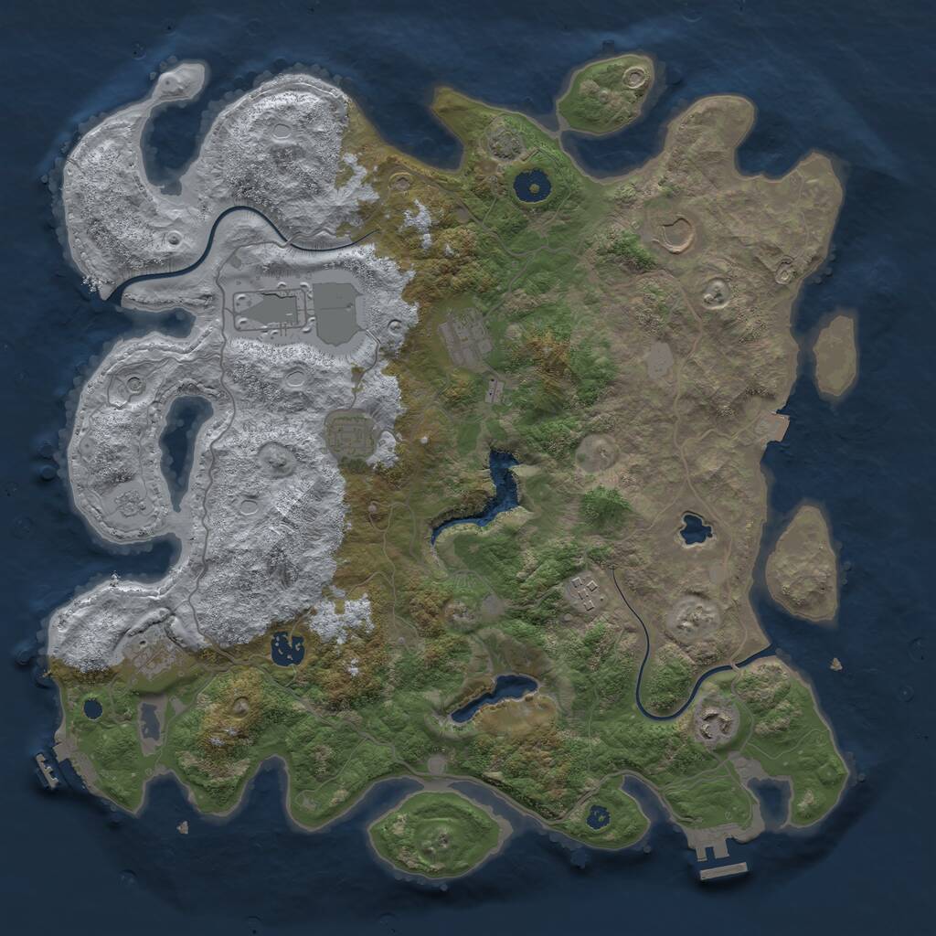 Rust Map: Procedural Map, Size: 4000, Seed: 1908596214, 14 Monuments