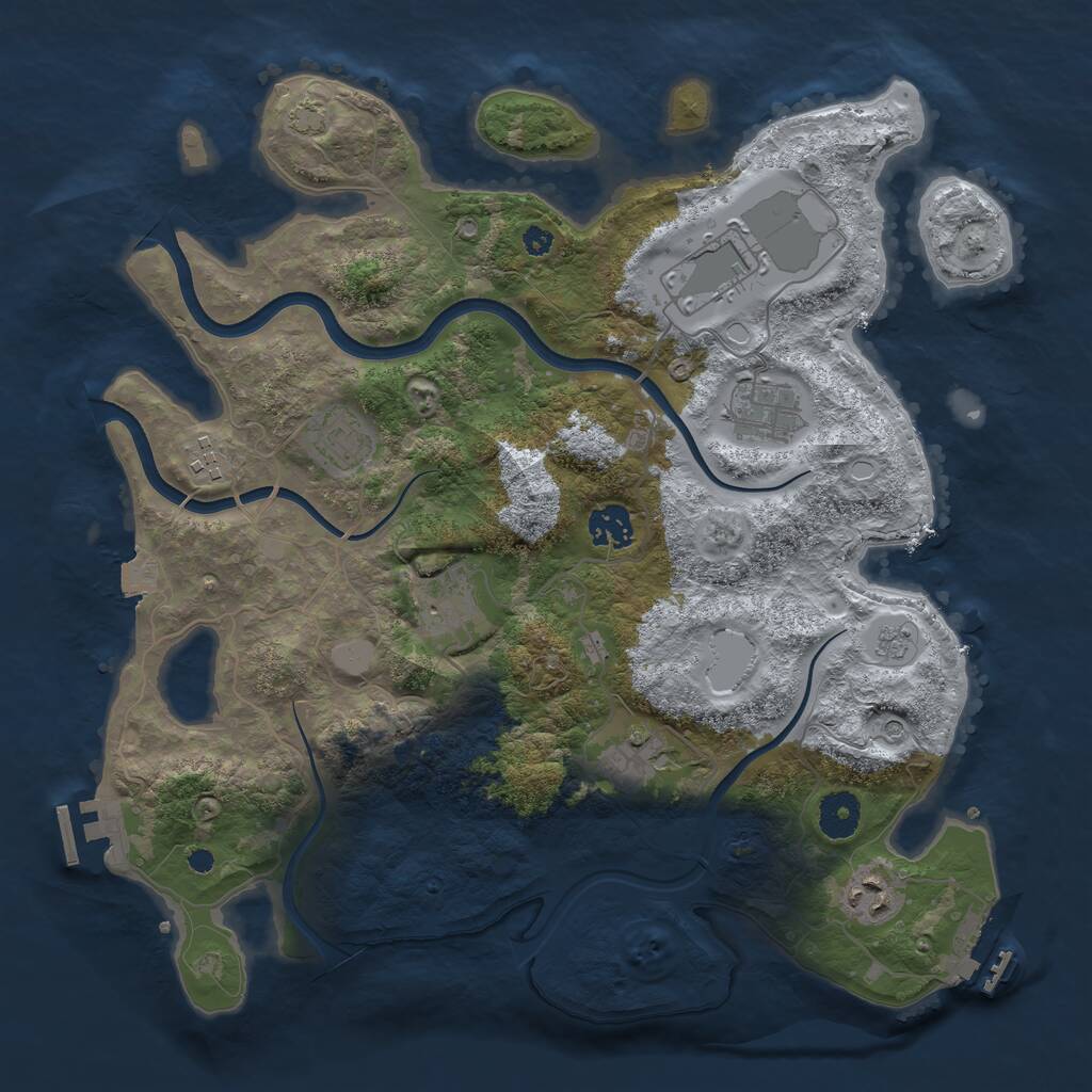 Rust Map: Procedural Map, Size: 3650, Seed: 583745251, 14 Monuments