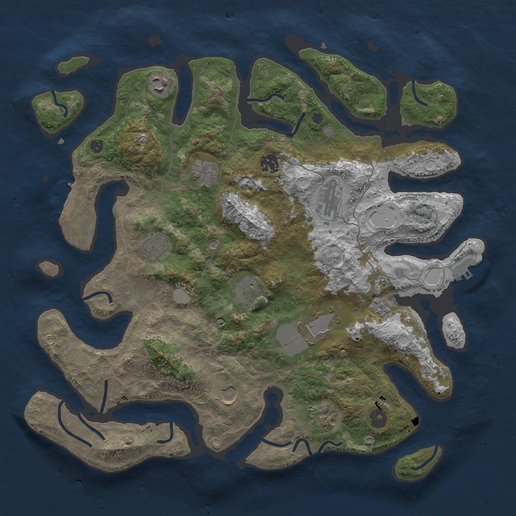 Rust Map: Procedural Map, Size: 4150, Seed: 583745204, 18 Monuments