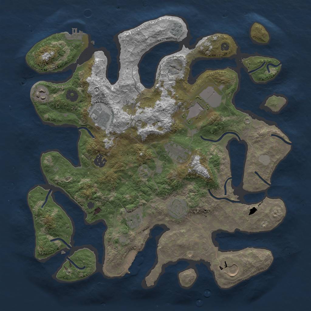 Rust Map: Procedural Map, Size: 3800, Seed: 6341415, 17 Monuments