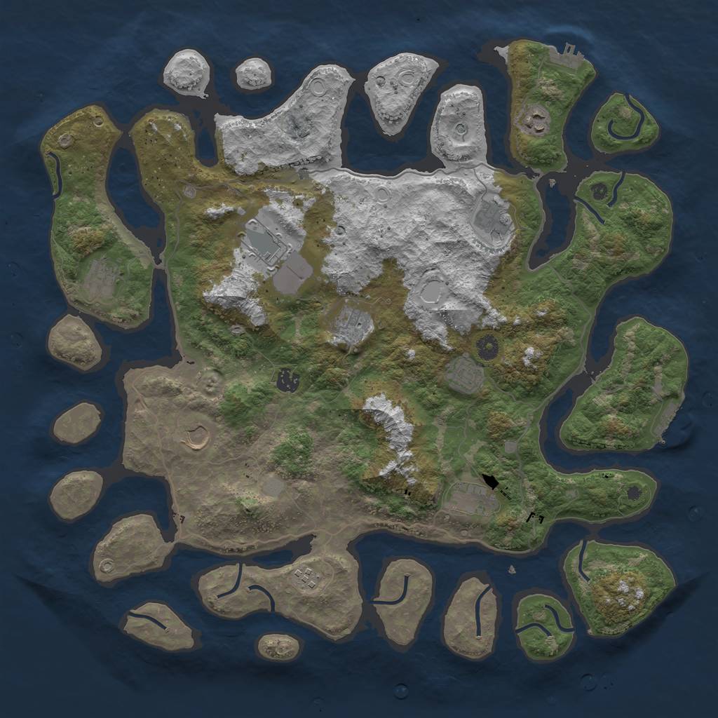 Rust Map: Procedural Map, Size: 4500, Seed: 1005444515, 18 Monuments