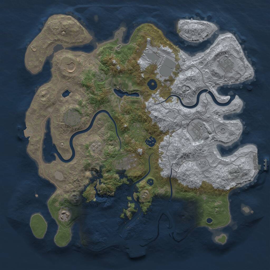 Rust Map: Procedural Map, Size: 4000, Seed: 5064, 15 Monuments