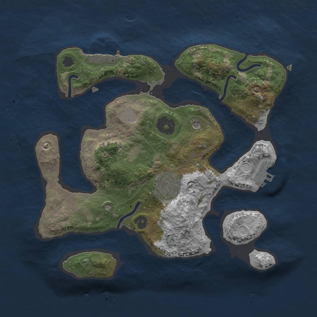 Rust Map: Procedural Map, Size: 2600, Seed: 593560672, 9 Monuments
