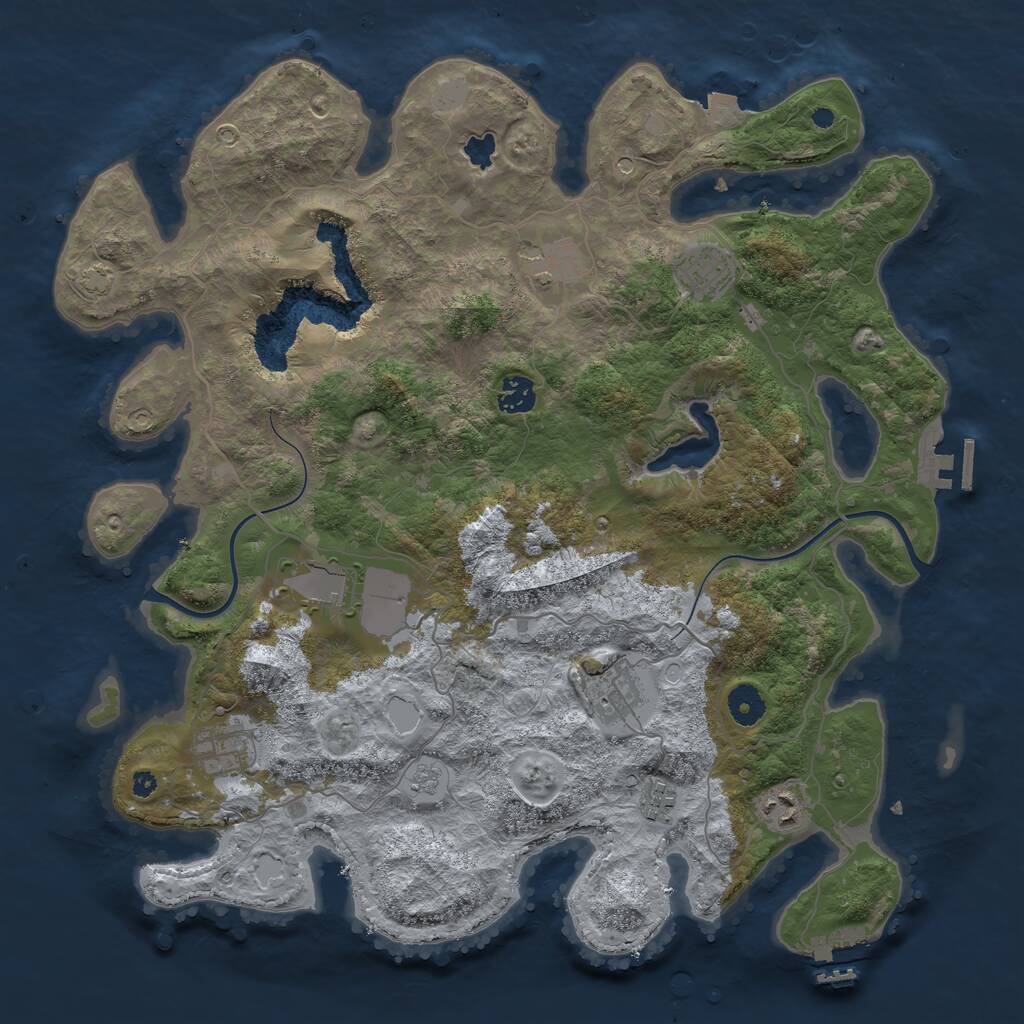 Rust Map: Procedural Map, Size: 4000, Seed: 1002005, 14 Monuments