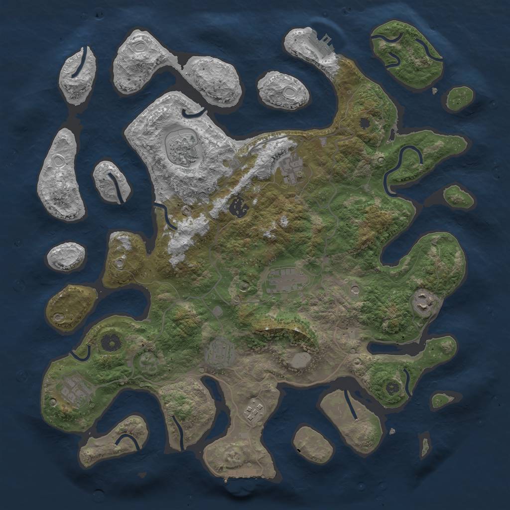 Rust Map: Procedural Map, Size: 4000, Seed: 1794172943, 16 Monuments