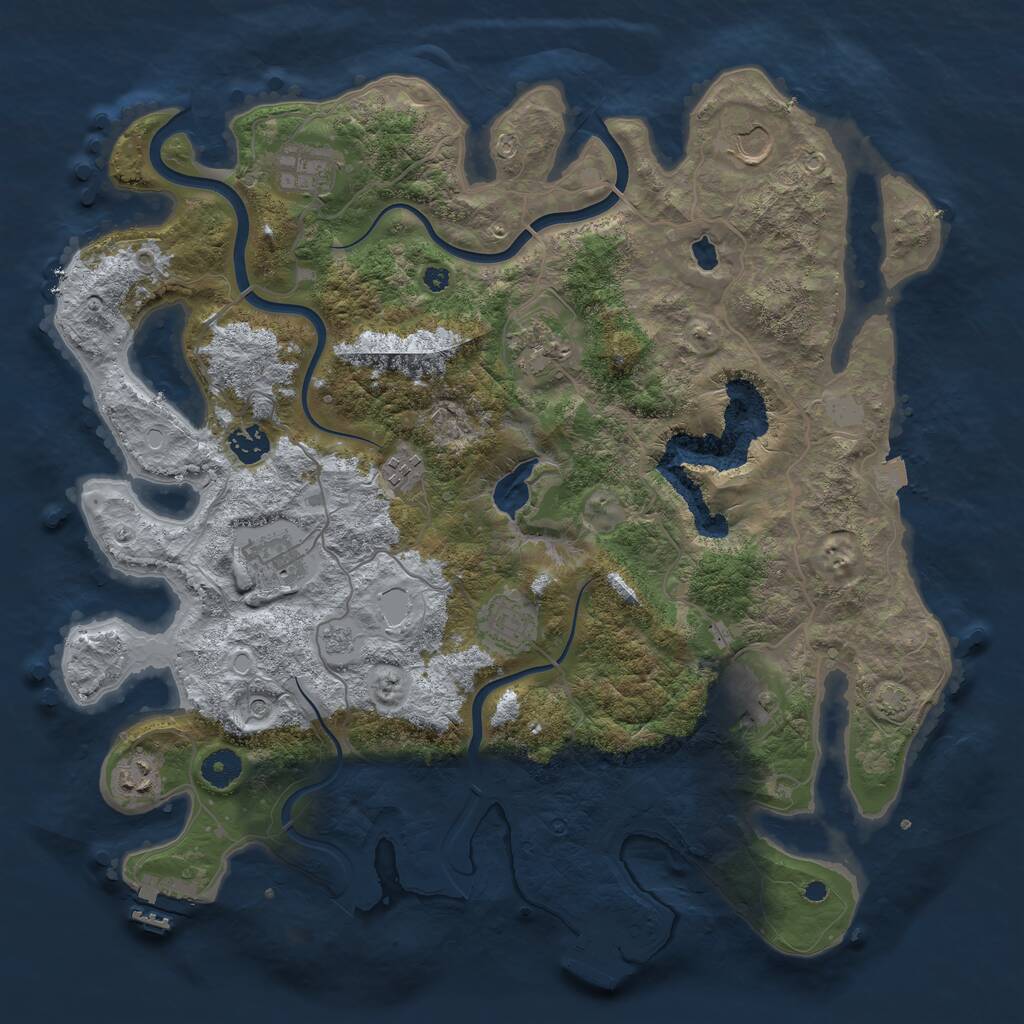 Rust Map: Procedural Map, Size: 4000, Seed: 2120589412, 15 Monuments
