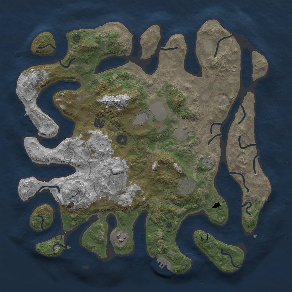 Rust Map: Procedural Map, Size: 4000, Seed: 2120589412, 15 Monuments