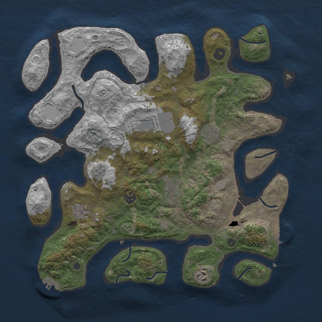 Rust Map: Procedural Map, Size: 4000, Seed: 308082912, 15 Monuments
