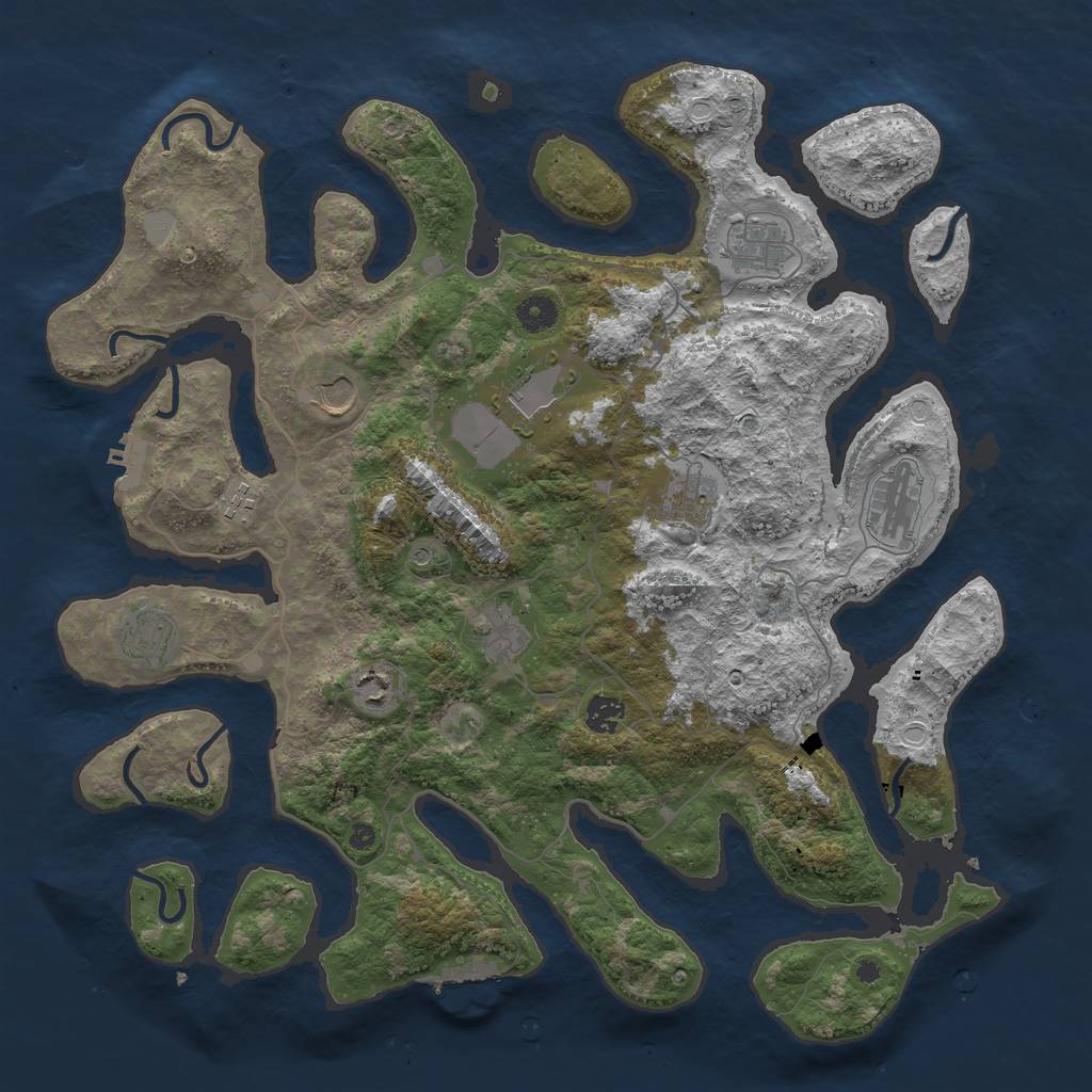Rust Map: Procedural Map, Size: 4250, Seed: 10001, 18 Monuments