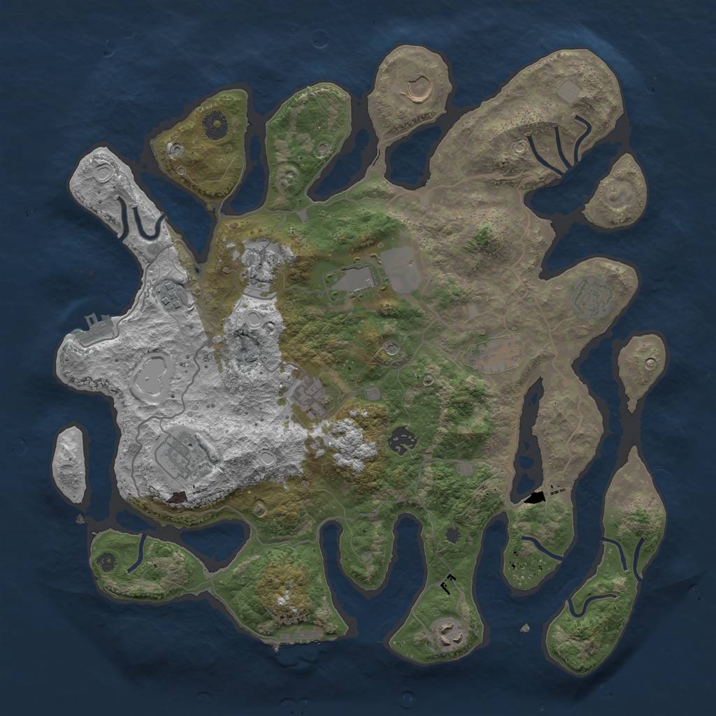 Rust Map: Procedural Map, Size: 4000, Seed: 284768, 18 Monuments