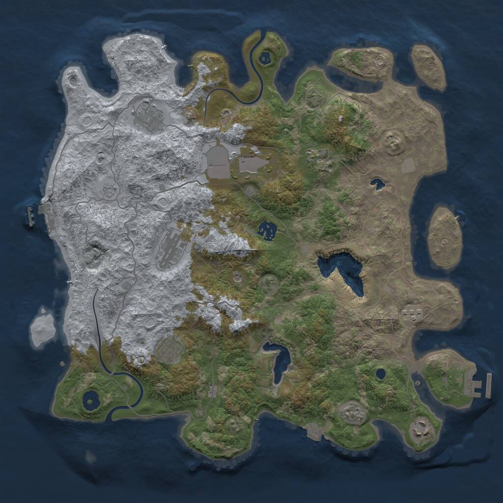 Rust Map: Procedural Map, Size: 4000, Seed: 9813211, 14 Monuments