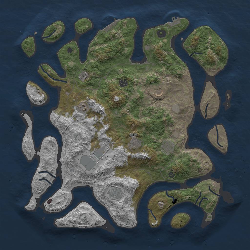 Rust Map: Procedural Map, Size: 4250, Seed: 1571287655, 16 Monuments