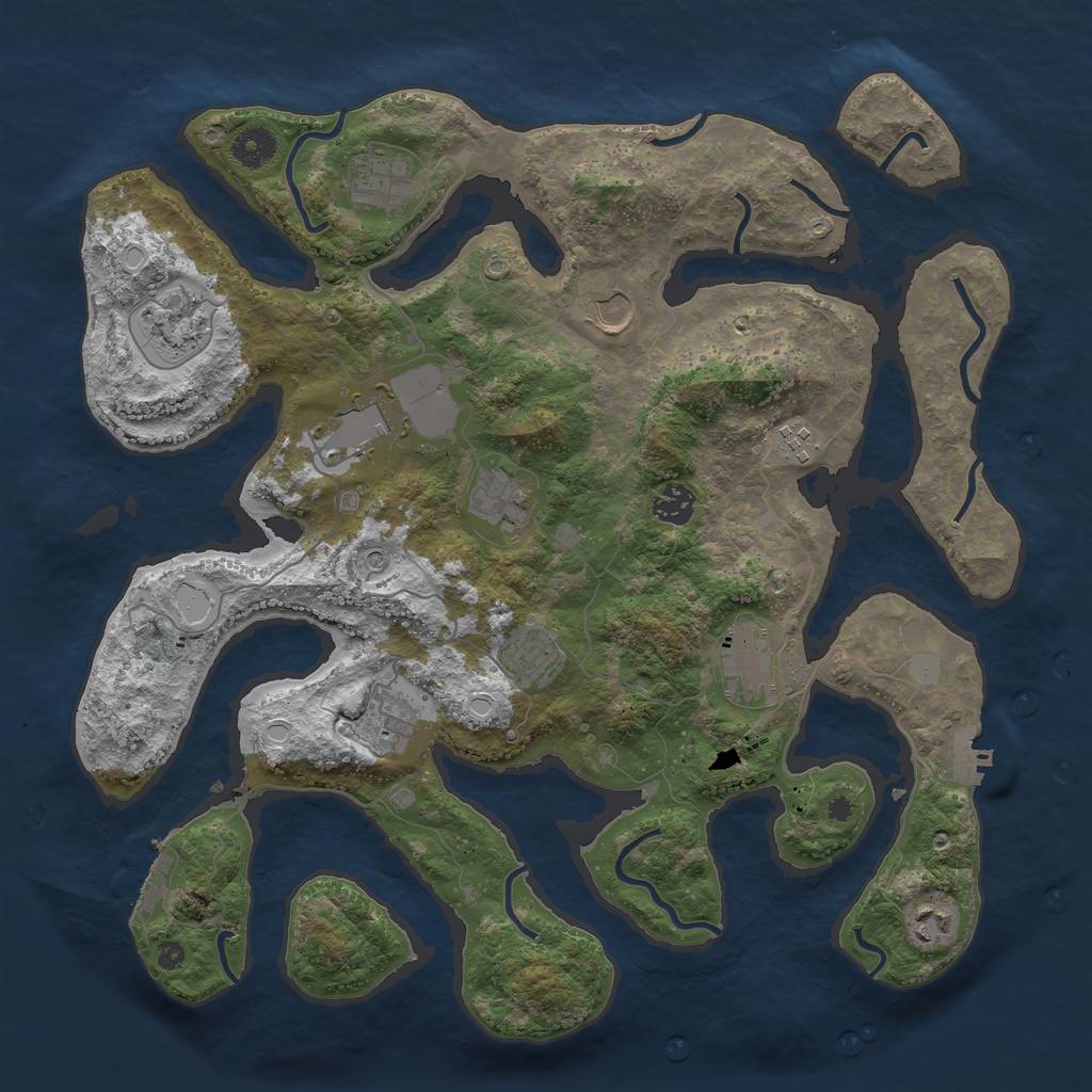 Rust Map: Procedural Map, Size: 3950, Seed: 1554930281, 19 Monuments