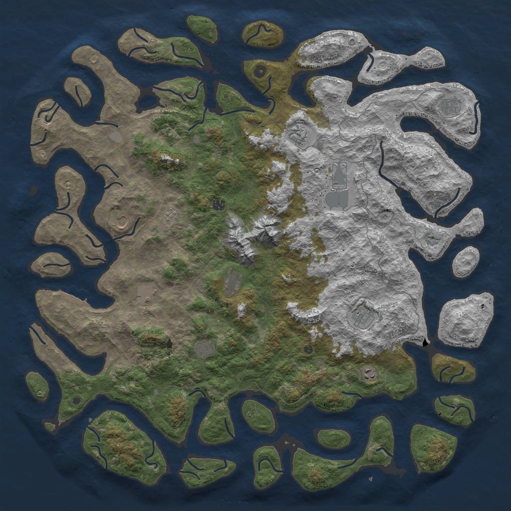 Rust Map: Procedural Map, Size: 6000, Seed: 4263872, 18 Monuments