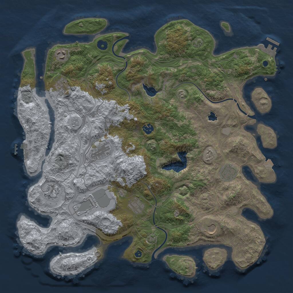 Rust Map: Procedural Map, Size: 4250, Seed: 1926435290, 16 Monuments