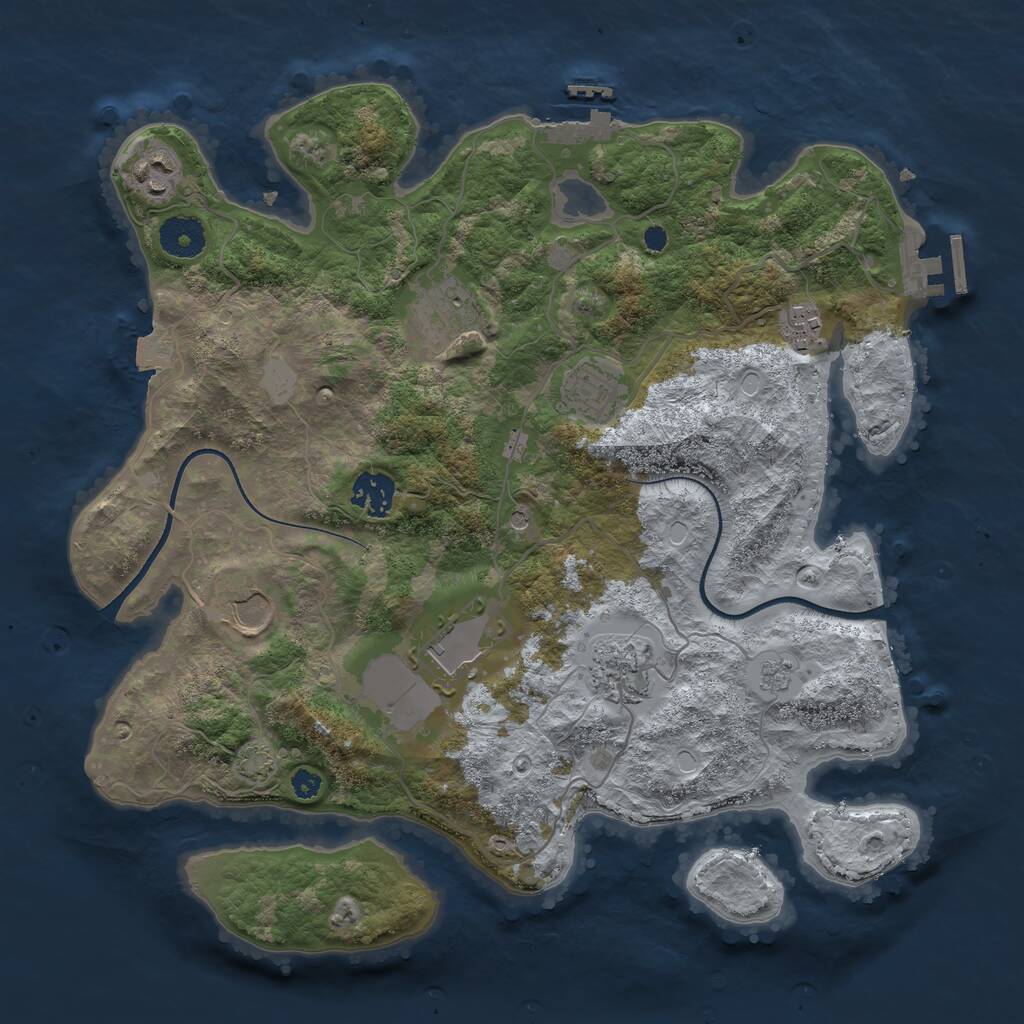 Rust Map: Procedural Map, Size: 3500, Seed: 785418988, 14 Monuments