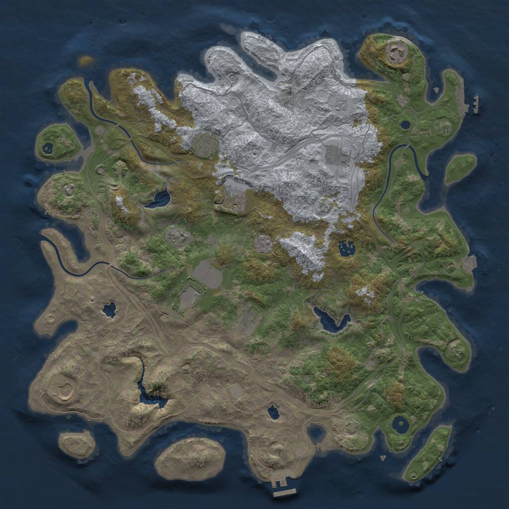 Rust Map: Procedural Map, Size: 4500, Seed: 601928986, 15 Monuments
