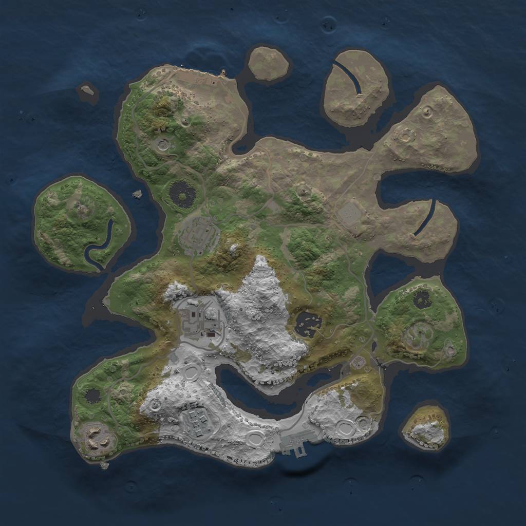 Rust Map: Procedural Map, Size: 3000, Seed: 2238, 13 Monuments