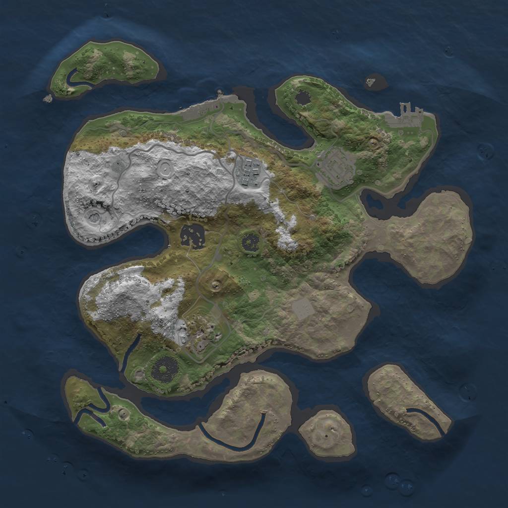Rust Map: Procedural Map, Size: 2892, Seed: 22210, 12 Monuments