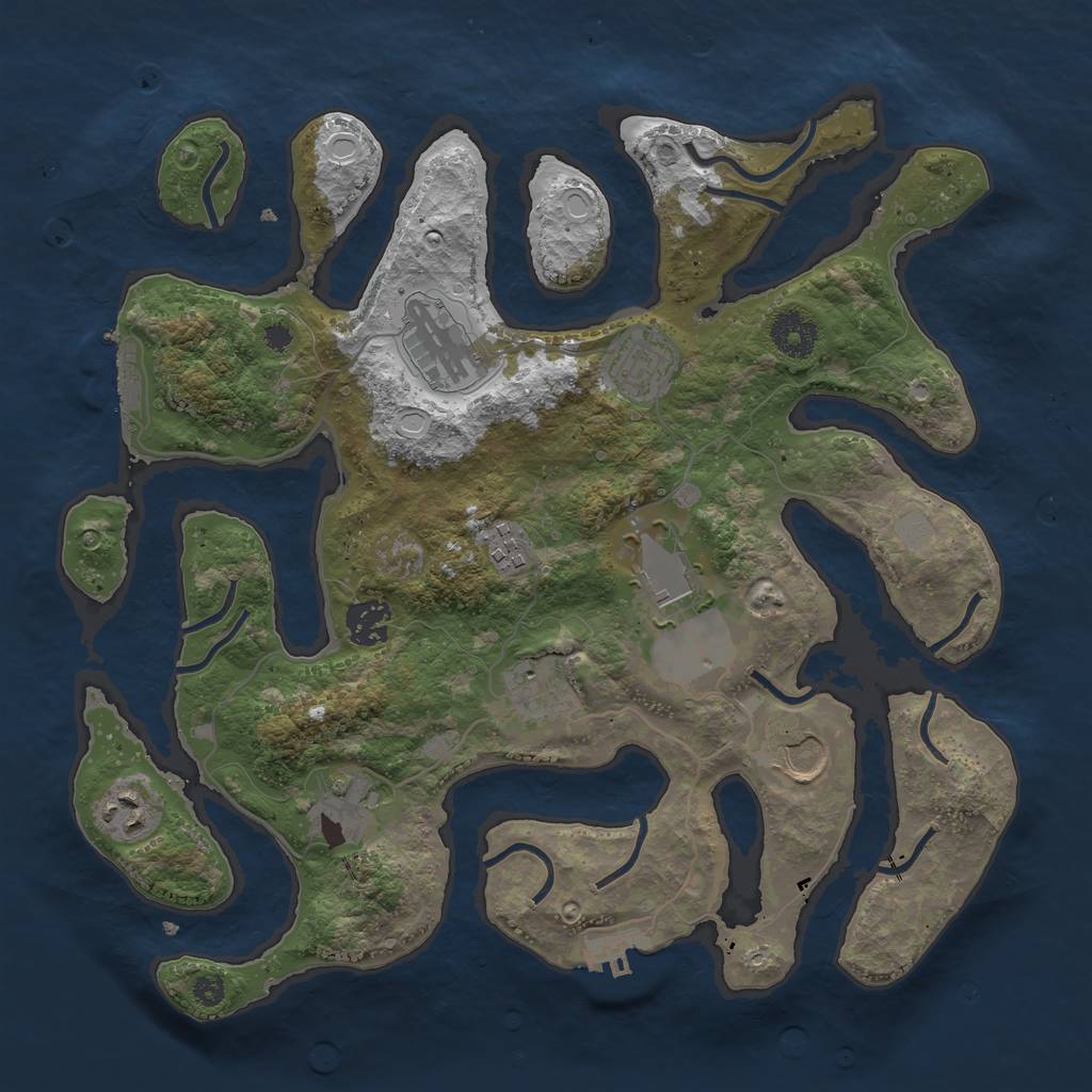 Rust Map: Procedural Map, Size: 3500, Seed: 154055451, 16 Monuments
