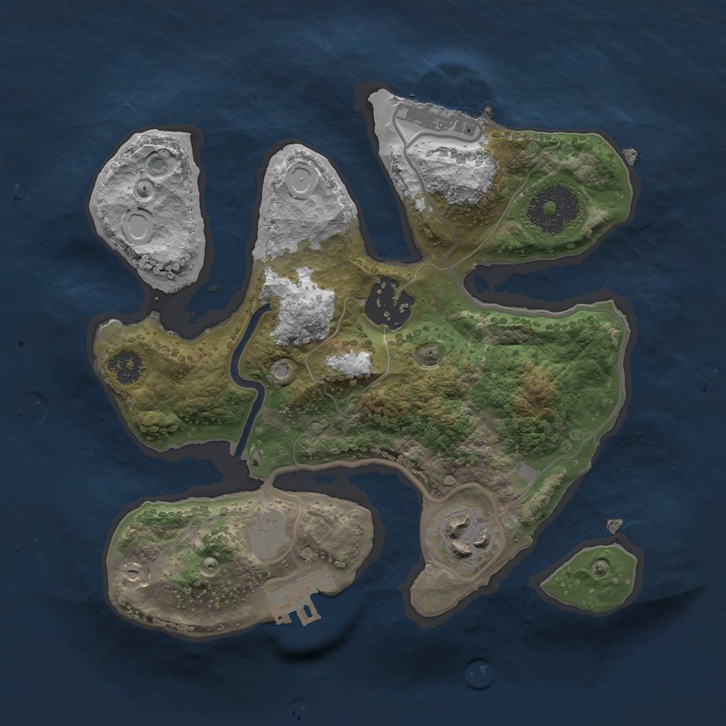 Rust Map: Procedural Map, Size: 2250, Seed: 2021, 9 Monuments