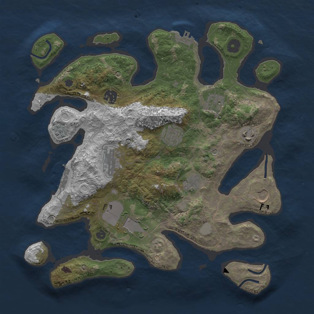 Rust Map: Procedural Map, Size: 3500, Seed: 1925818301, 17 Monuments