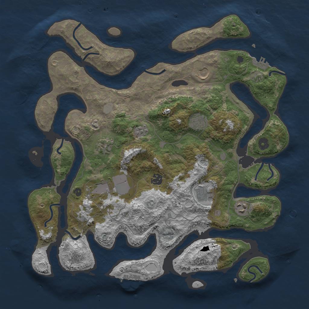 Rust Map: Procedural Map, Size: 4000, Seed: 14843027, 16 Monuments