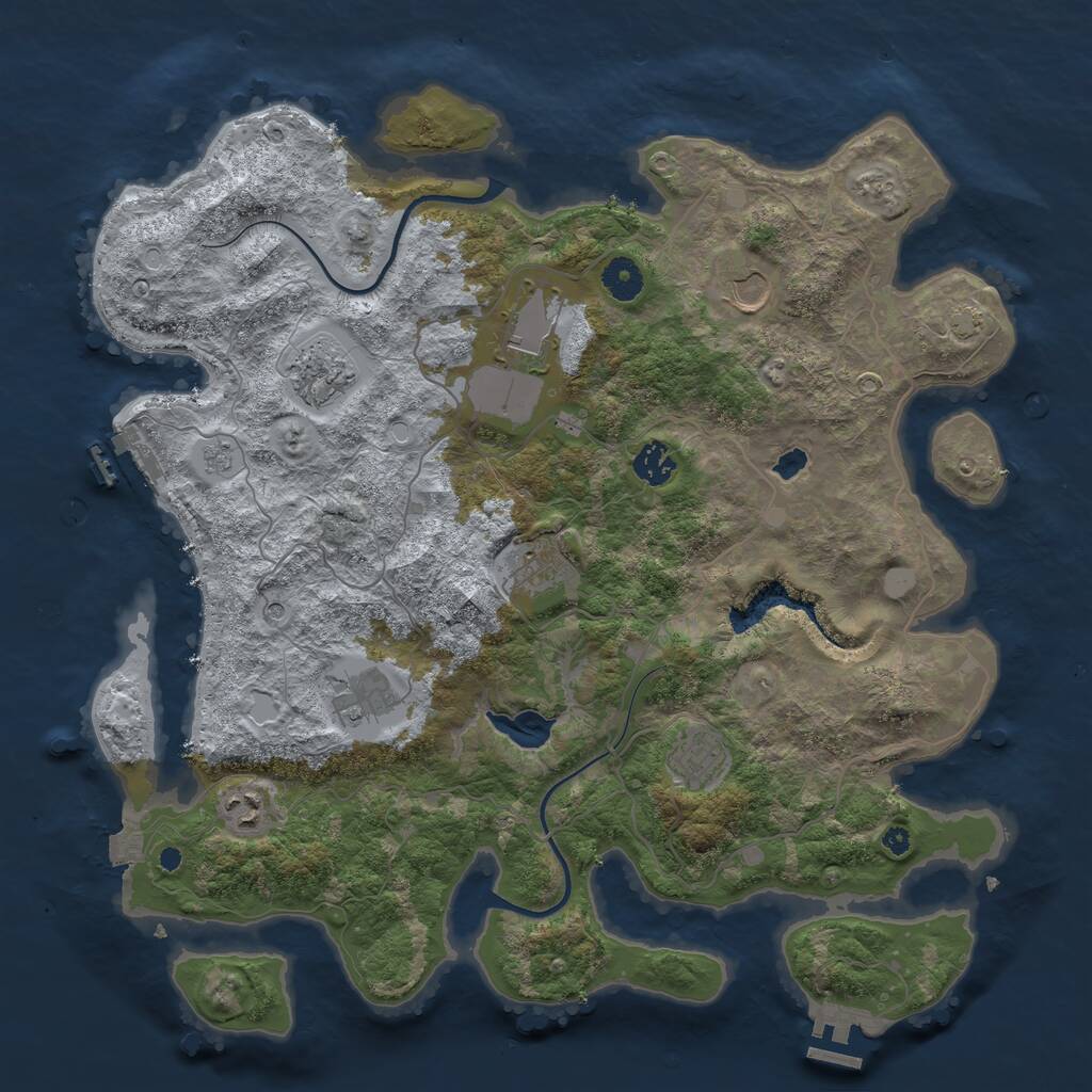 Rust Map: Procedural Map, Size: 4000, Seed: 927239690, 14 Monuments